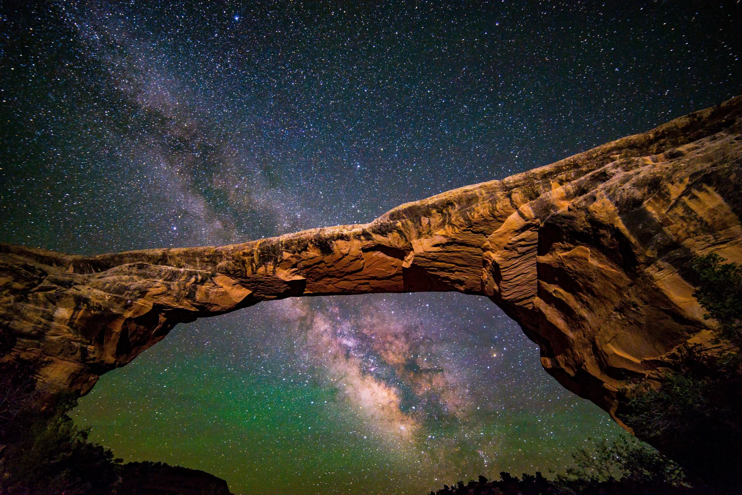 Milky Way Framed by Owachomo Bridge, Natural Bridges NM